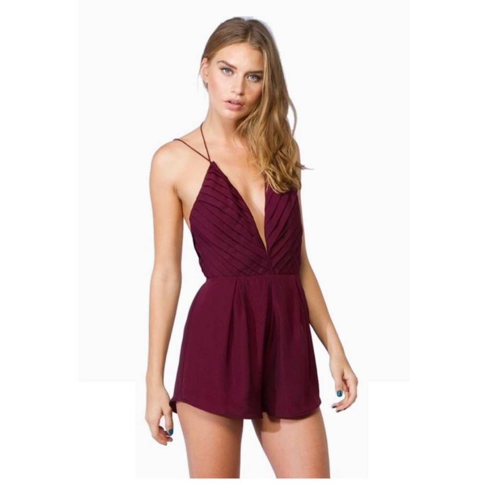 Keepsake the Lable Burgundy Riptide Romper